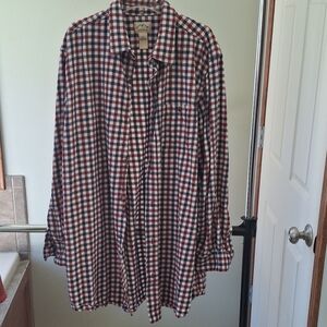 Men's Casual Button-Down Plaid Shirt - Red/Navy/White